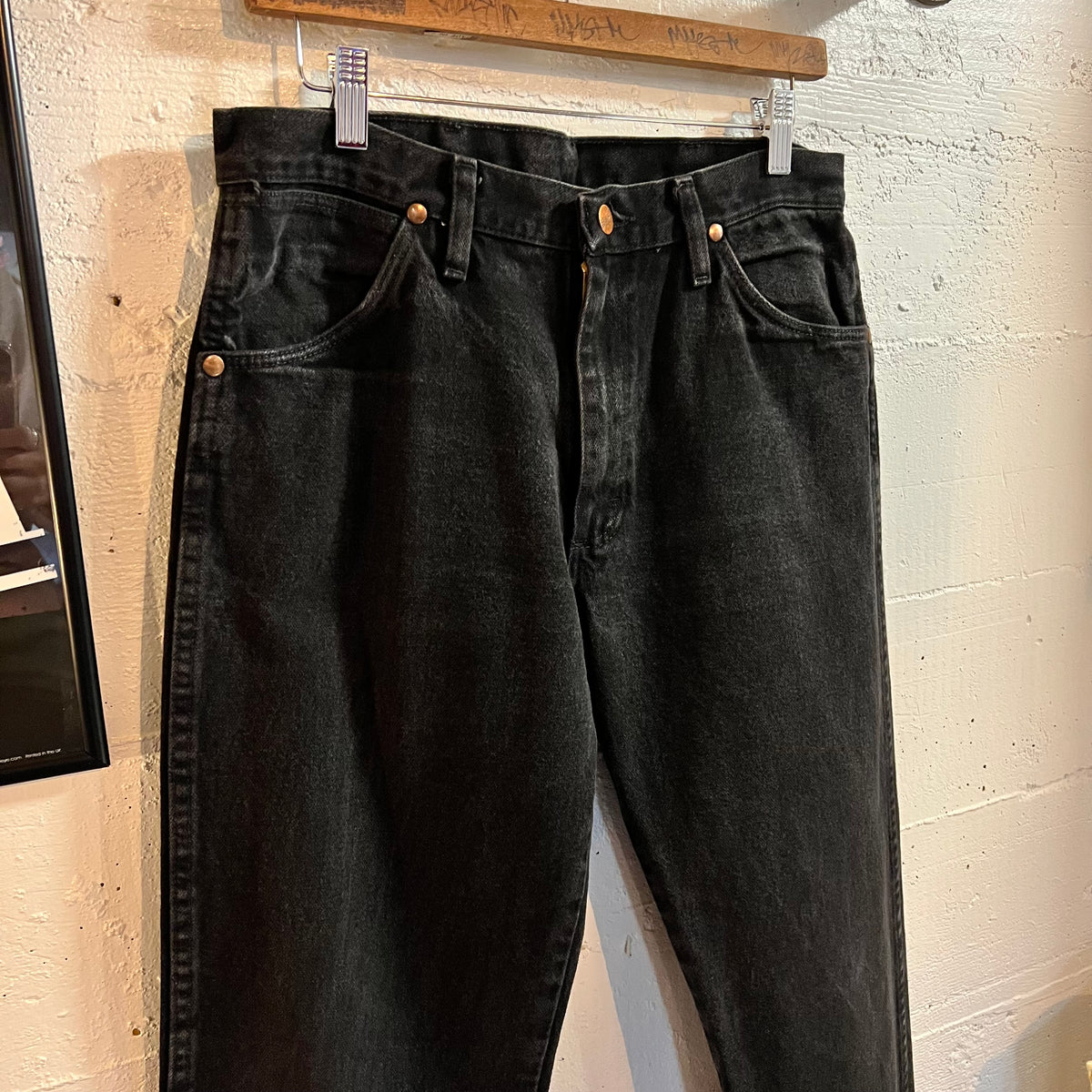 Vintage Wrangler 13MWZWK Cowboy Cut Denim Jeans - Size 31" x 30" - Faded Black - 100% Cotton