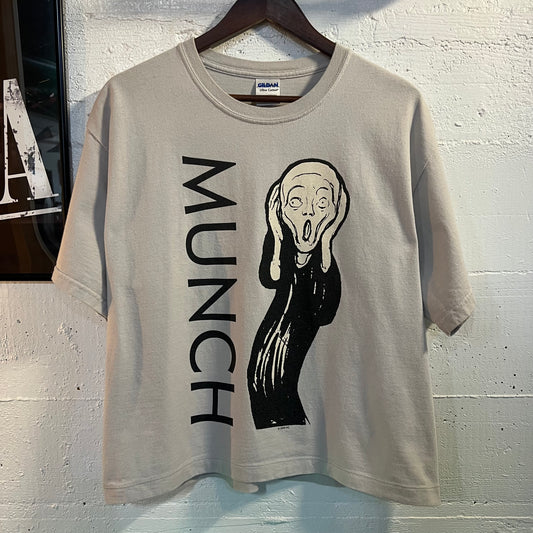2000's Edvard Munch Scream Art Print T-Shirt - Size Large - Taupe - 2009