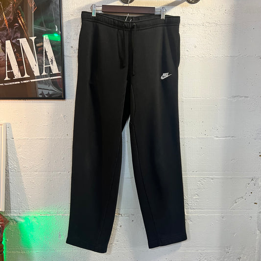 Y2K Nike Straight Leg Mini Swoosh Embroidered Sweats - Size Medium - Black/White