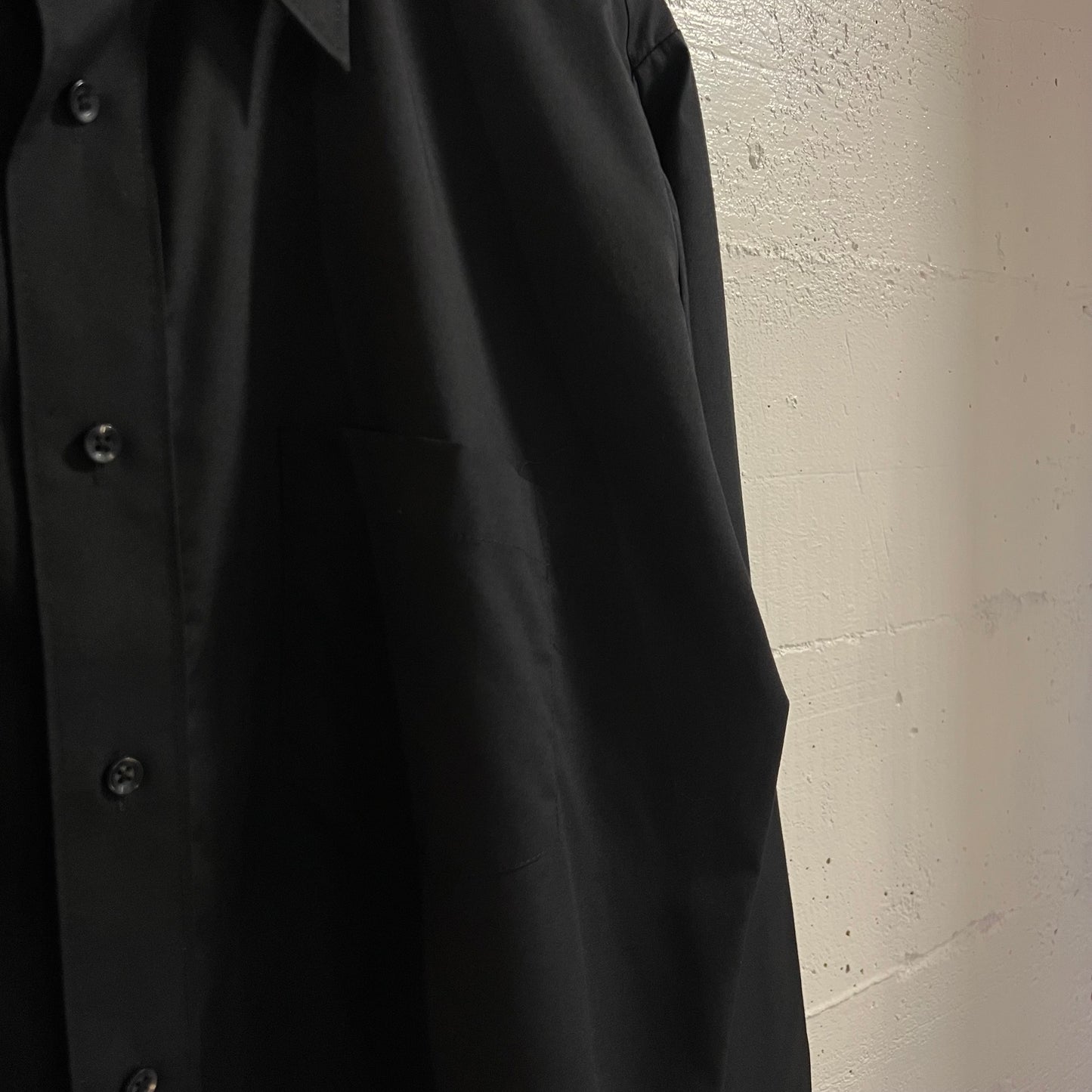 Vintage 80's Classix Black Long Sleeve Button Up Dress Shirt - Size 15-15 ½ - Black