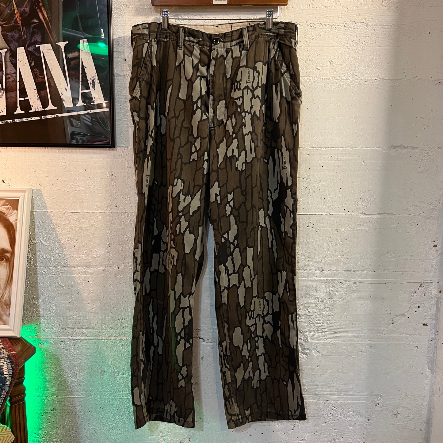 Vintage Saf-T-Back Trebark Camo Pants - Size 34" - Made In USA - Camouflage