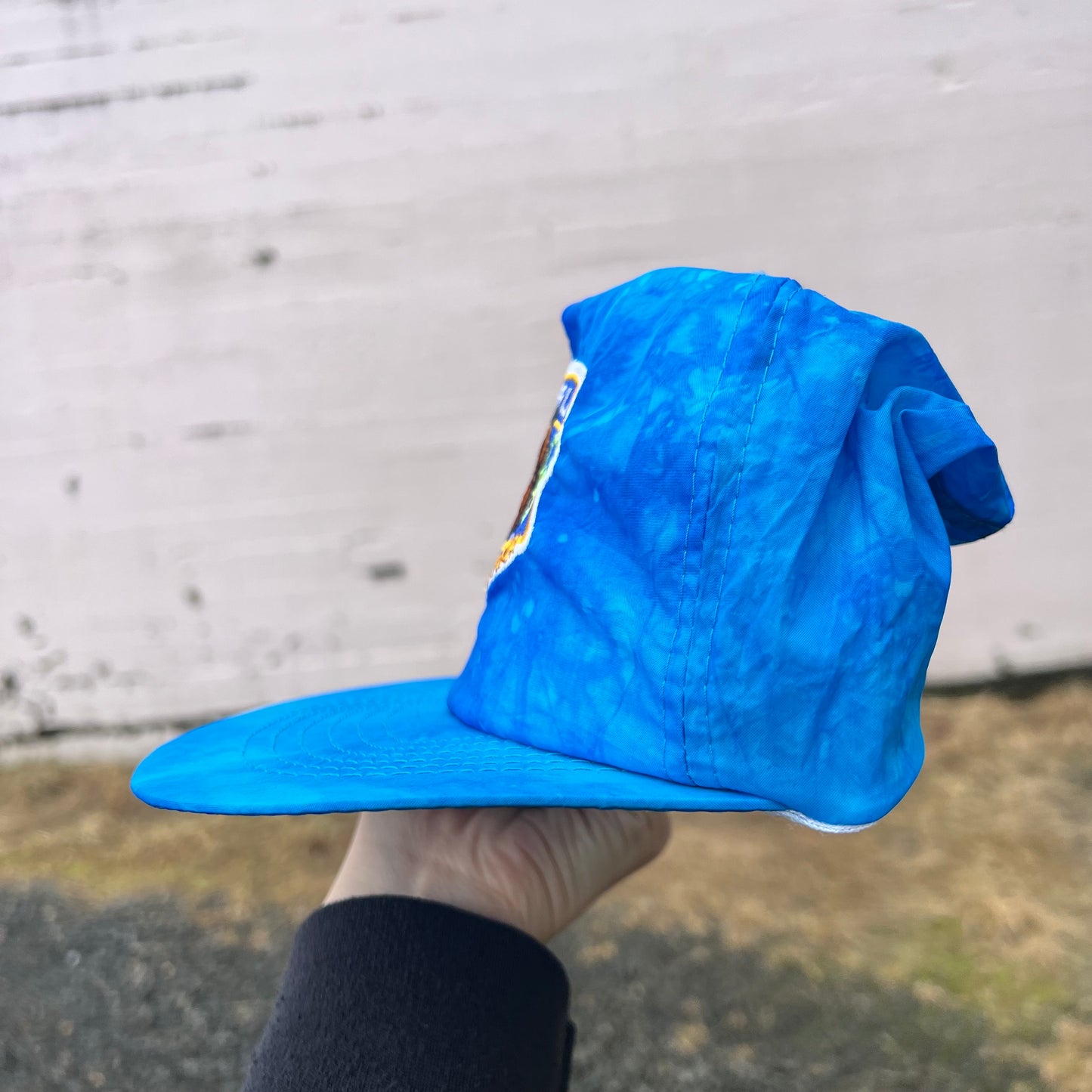 Vintage Camel Cigarette 'Joe Camel' Smooth Character Nylon Snapback Hat - O/S - Blue Tie-Dye