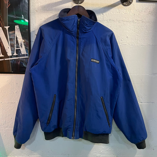 Vintage Distressed 90's Lands' End 'The Squall' Nylon Fleece Lined Jacket - Size Large - Made In USA - Blue