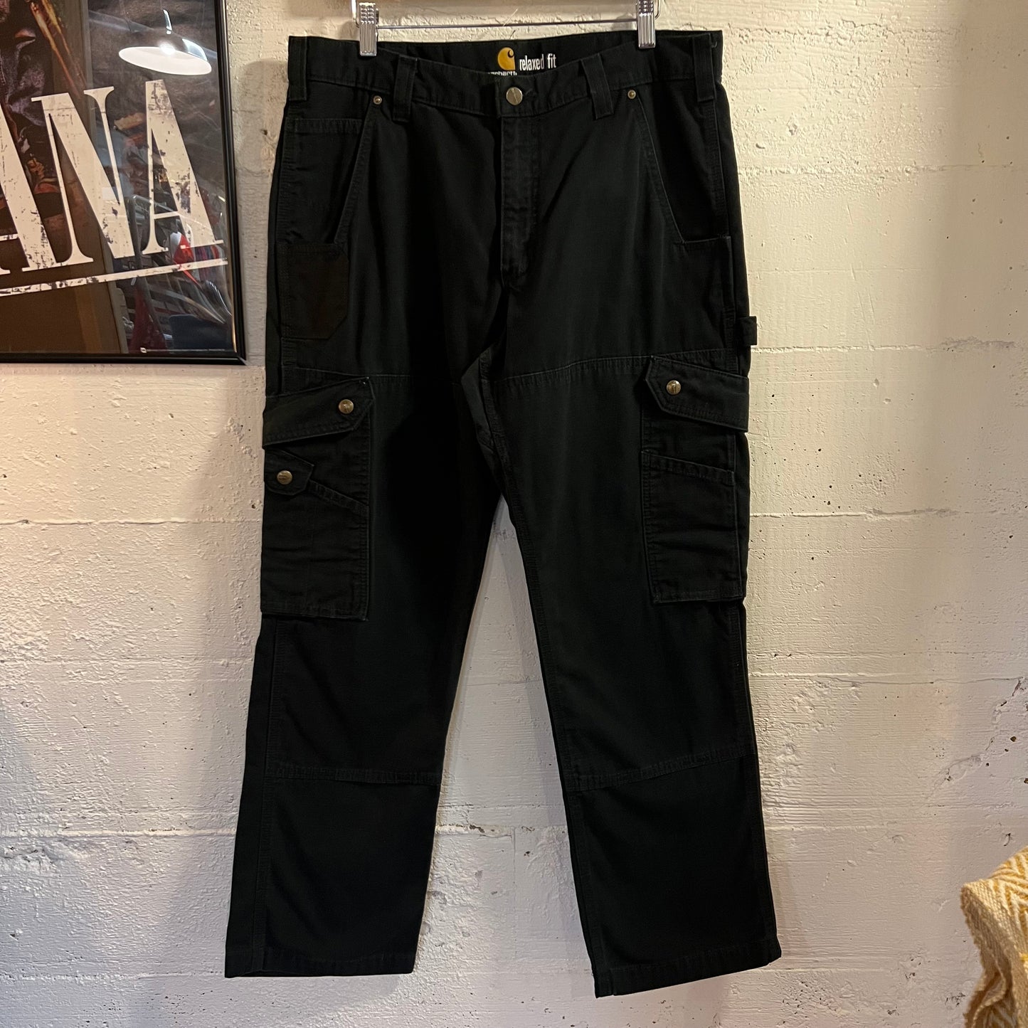 Carhartt Relaxed Fit Ripstop Double Knee Carpenter Pant - Size 34" x 30" - 100% Cotton - B342-BLK