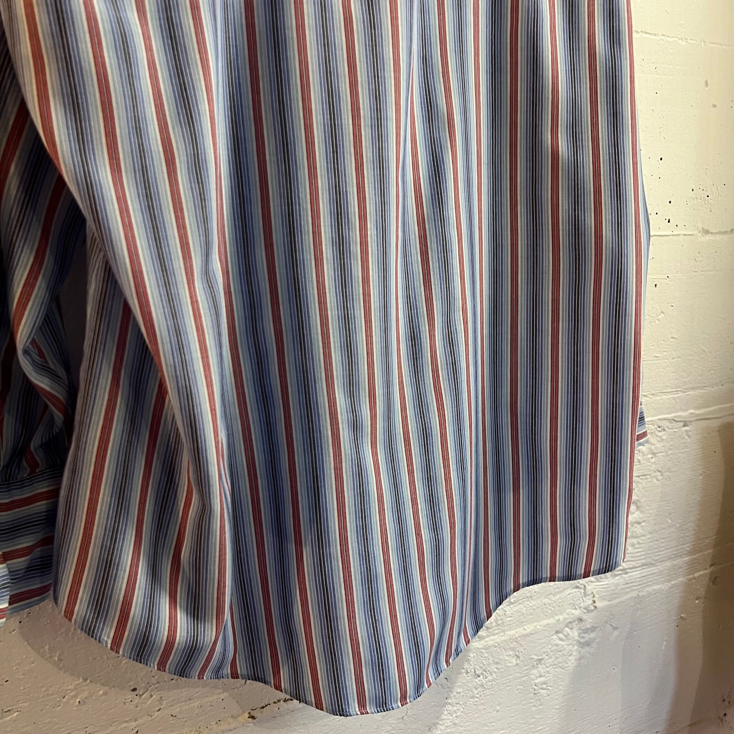 Vintage 80’s Levi’s Striped Pearl Snap Western Yoke Long Sleeve Cowboy Shirt - Size XL - Blue/Red/White/Black