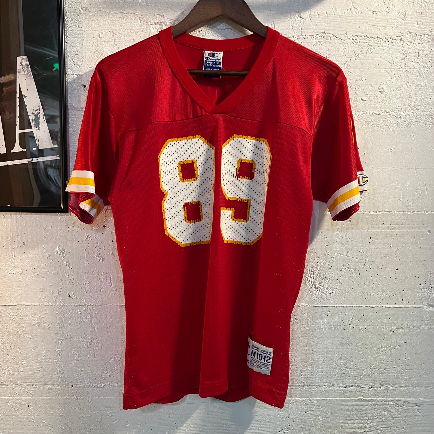 Vintage 90's Kansas City Chiefs Andre "Bad Moon" Rison Youth Football Jersey - Size M (10-12) - Red/Gold/White