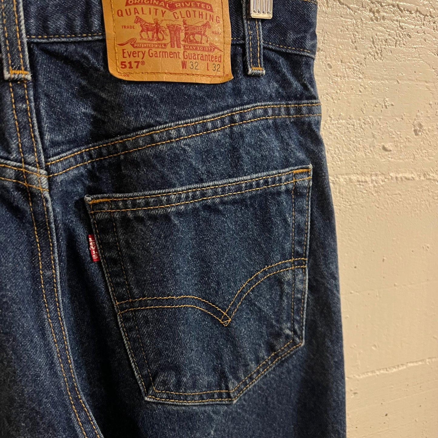 Vintage 90's Levi's 517 Boot Cut Dark Wash Denim Jeans - 30" x 32" - Made In USA - Dark Wash Indigo