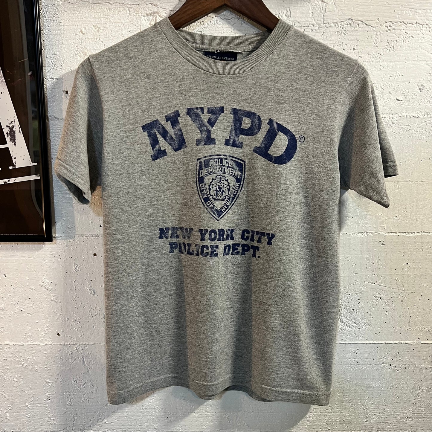 Vintage 2006 NYPD Baby T-Shirt - Size Youth Medium (10/12) - Heather Grey/Blue