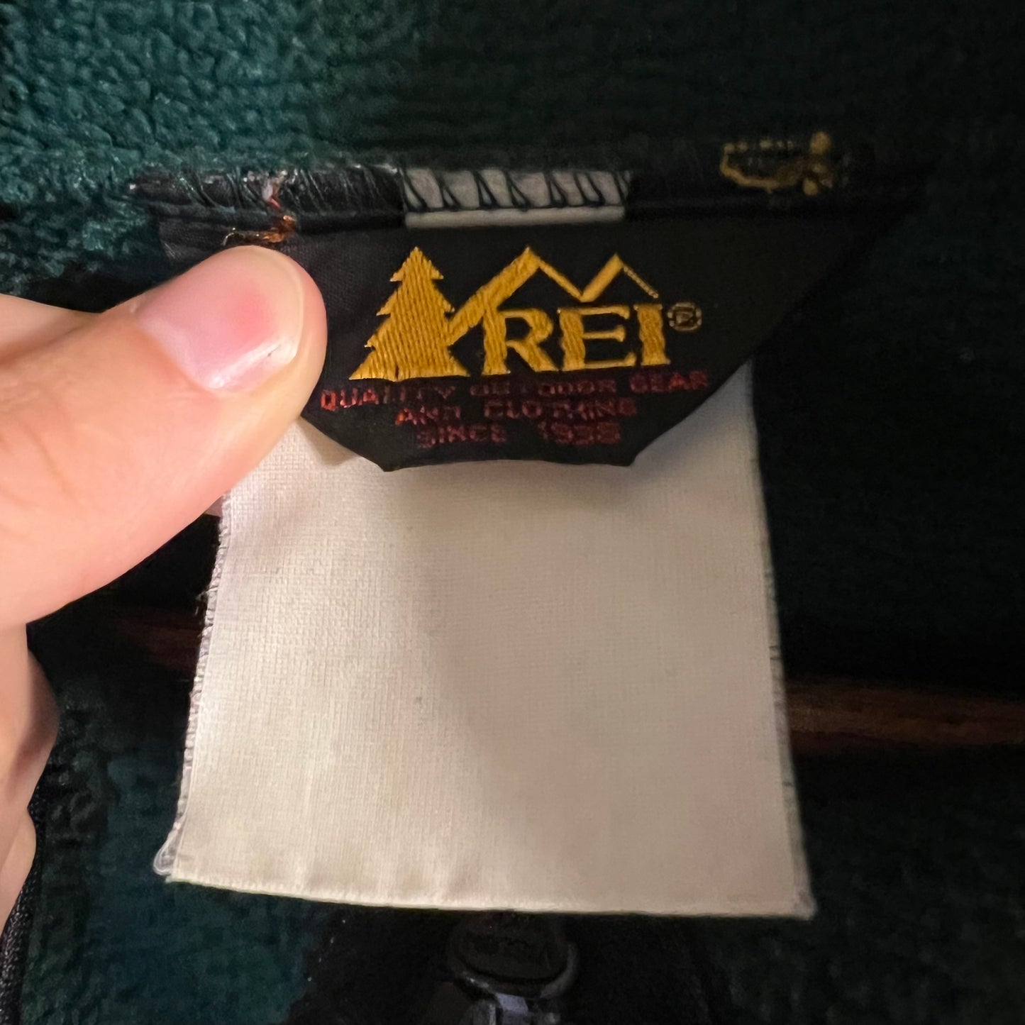 Vintage REI Polartec Zip Up Fleece Jacket - Size Large - Forest Green