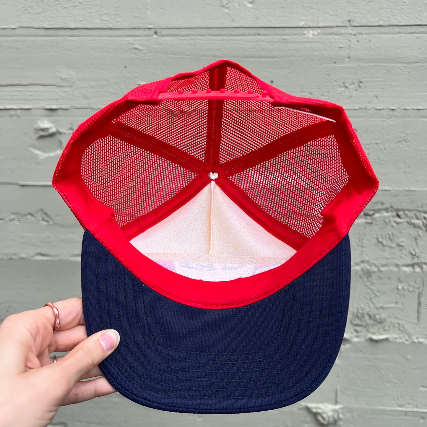 Vintage 80's Operating Engineers Local 400 Union Deconstructed Trucker Hat - O/S - Union Made In USA