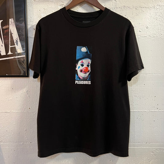 *Pre-Owned* Pleasures 'Clown' Cotton Graphic T-Shirt - Size Medium - Black