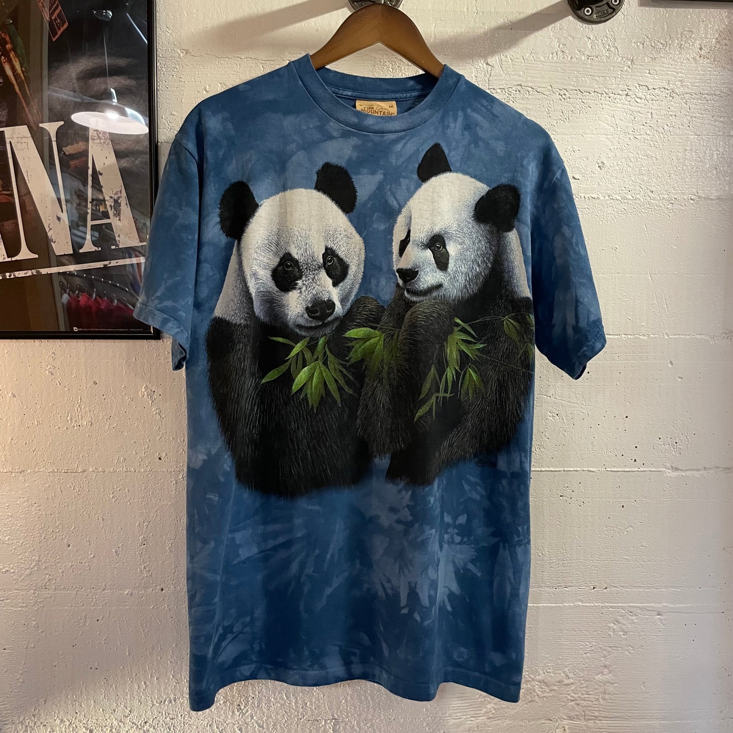 Vintage 2000's The Mountain Pandas By Rock Newcomb Mega Print Tie-Dye T-Shirt - SIze Medium - Printed In USA