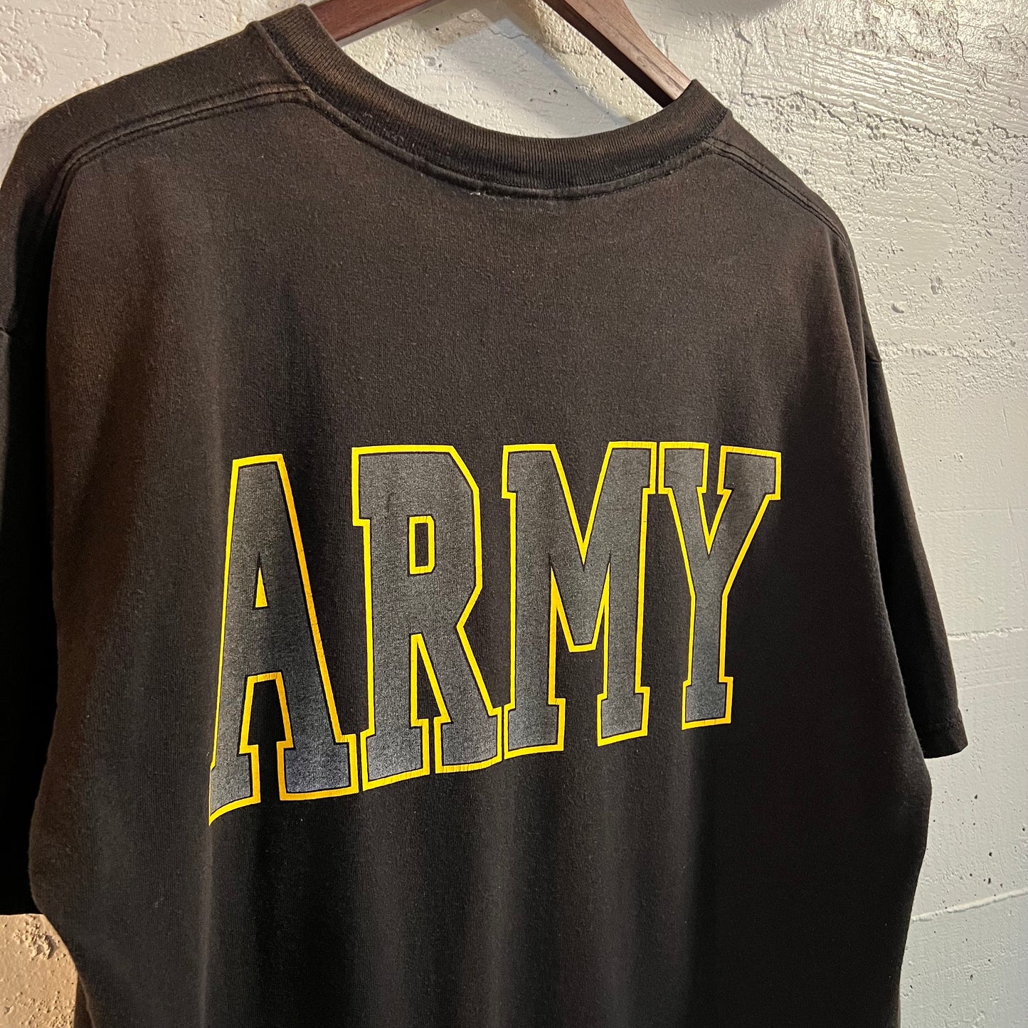 Vintage 90's U.S. Army Reflective Seal Double Sided T-Shirt - Size Large - Made In USA - Faded Black