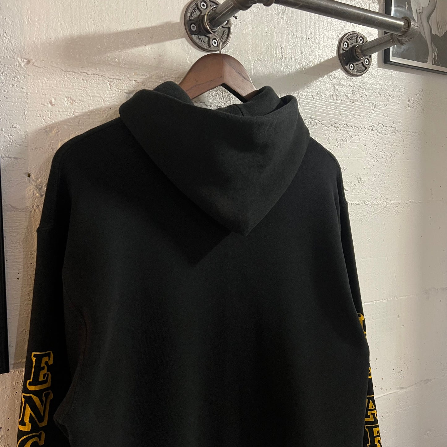 Vintage 90’s Russell Delta 577th U.S. Army Engineers Bulldog Hoodie Sweatshirt - Size Large - Made In USA - Black/Yellow