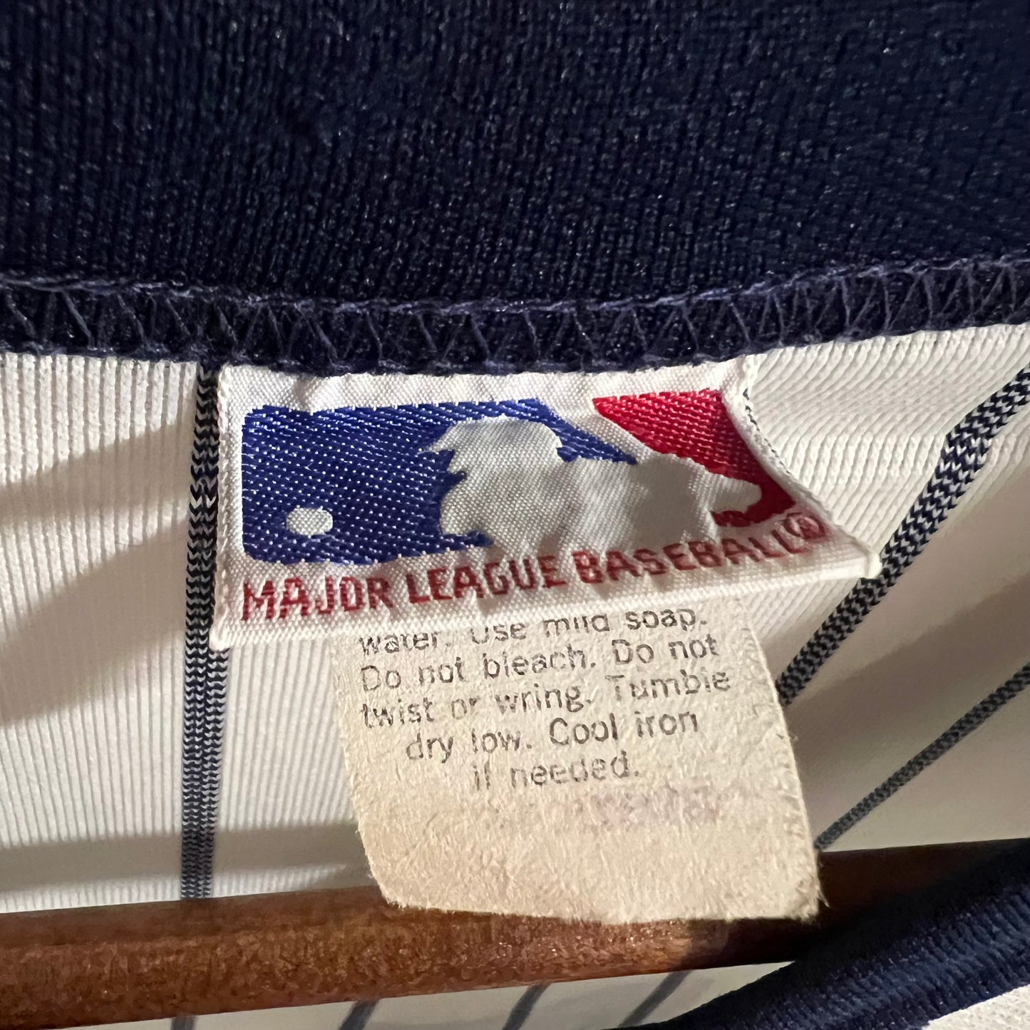 Vintage 80’s MLB NY Yankees Pro-Knit Baseball ‘#54’ Jersey - Size Youth Medium - Made In USA - White/Navy
