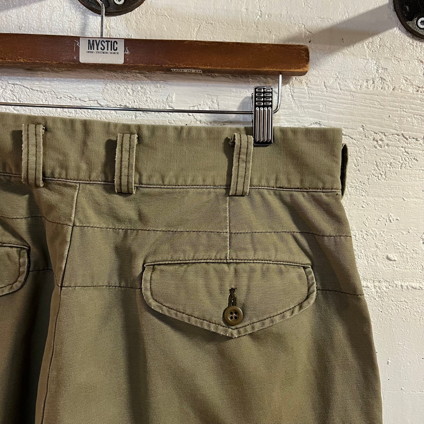 Vintage 90's Polo Ralph Lauren Multi Pocket Olive Drab Cotton Roll-Up Cargo Pants - Size 34" x 32" - Olive Drab