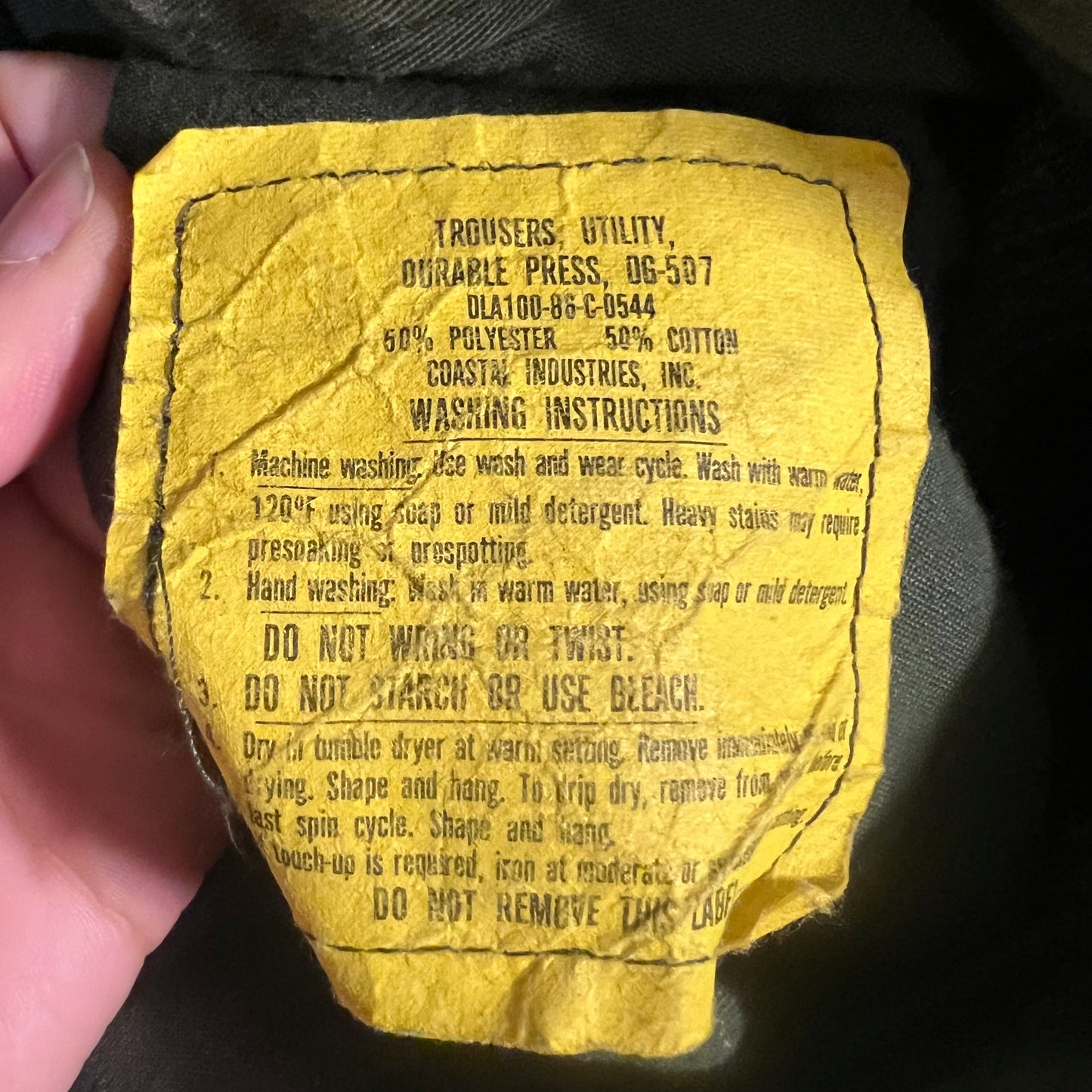 Vintage 1980's U.S. Military (USGI) OG-507 Durable Press UtilityTrousers - Size 32x31 - Olive Drab Green