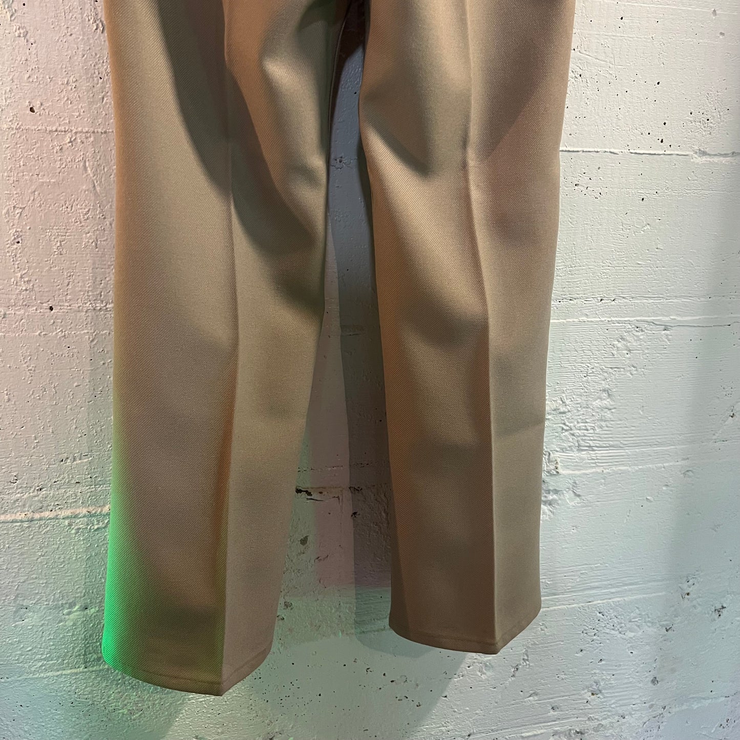 Vintage Late 70's Levi's Sta-Prest Dacron Pants - Size 34" x 30" - Made In USA - Scovill Zipper - Beige