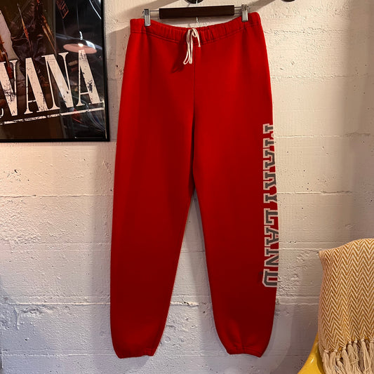 Vintage 80’s Russell Maryland Adjustable Waist Sweatpants - Size Medium - Made In USA - Red/Grey/White