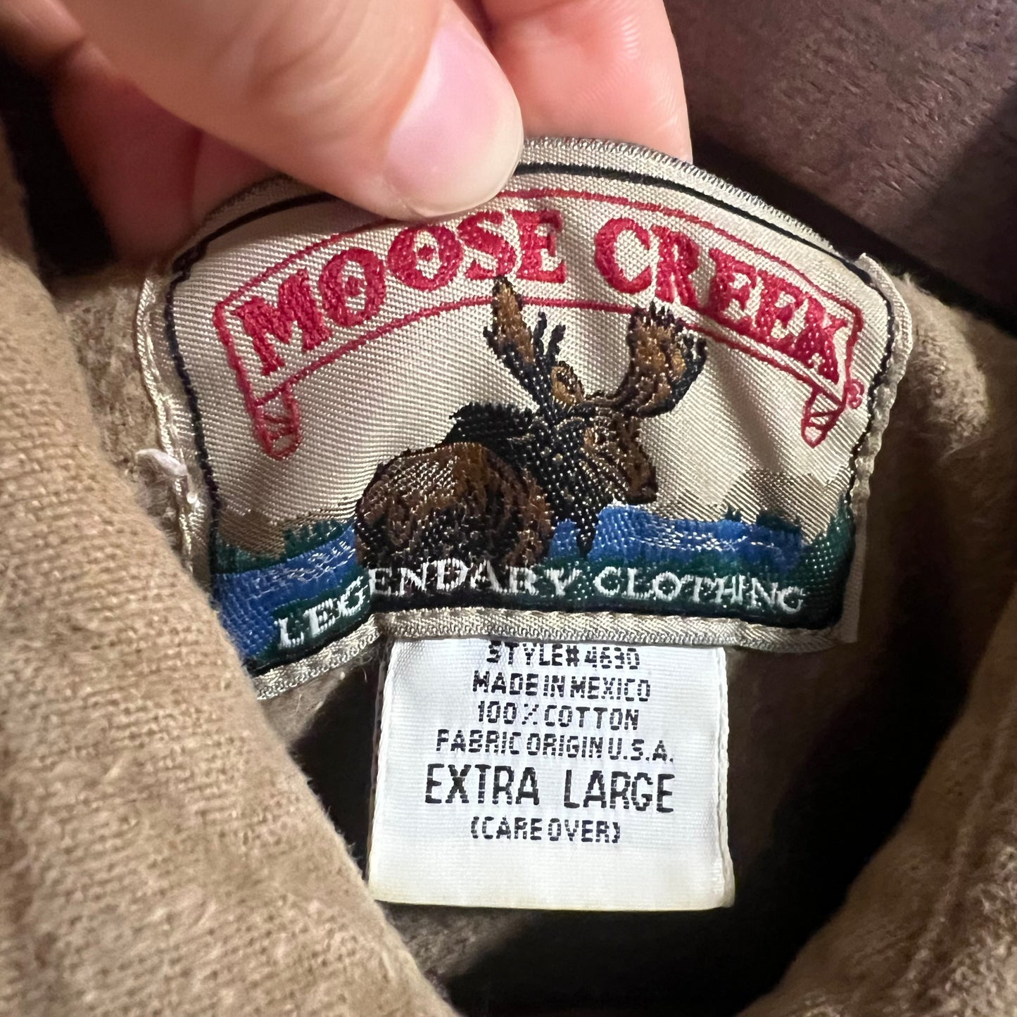 Vintage 90’s Moose Creek Chamois Cloth Long Sleeve Button Up Flannel - Size XL - Brown