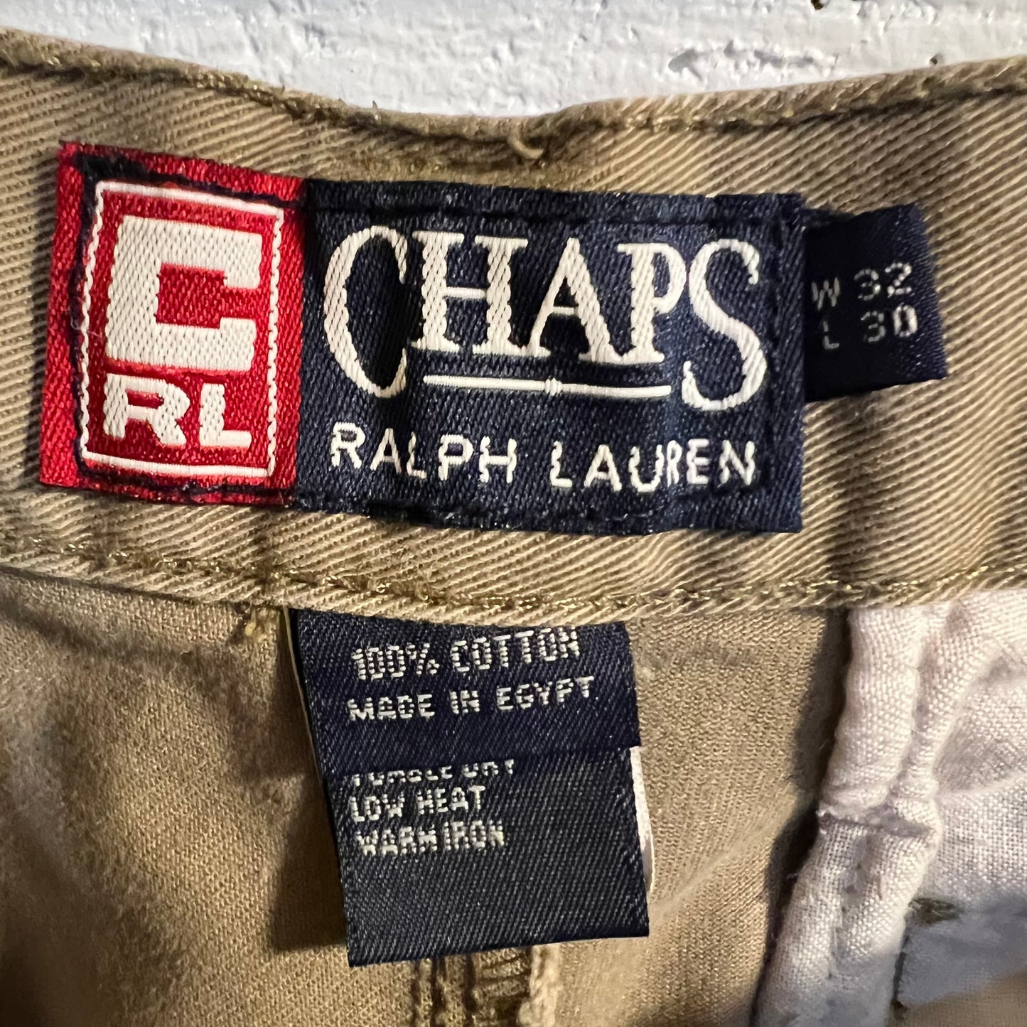Vintage 90's Chaps Ralph Lauren Wide Leg Cargo Pants - Size 34/30 - Olive Drab
