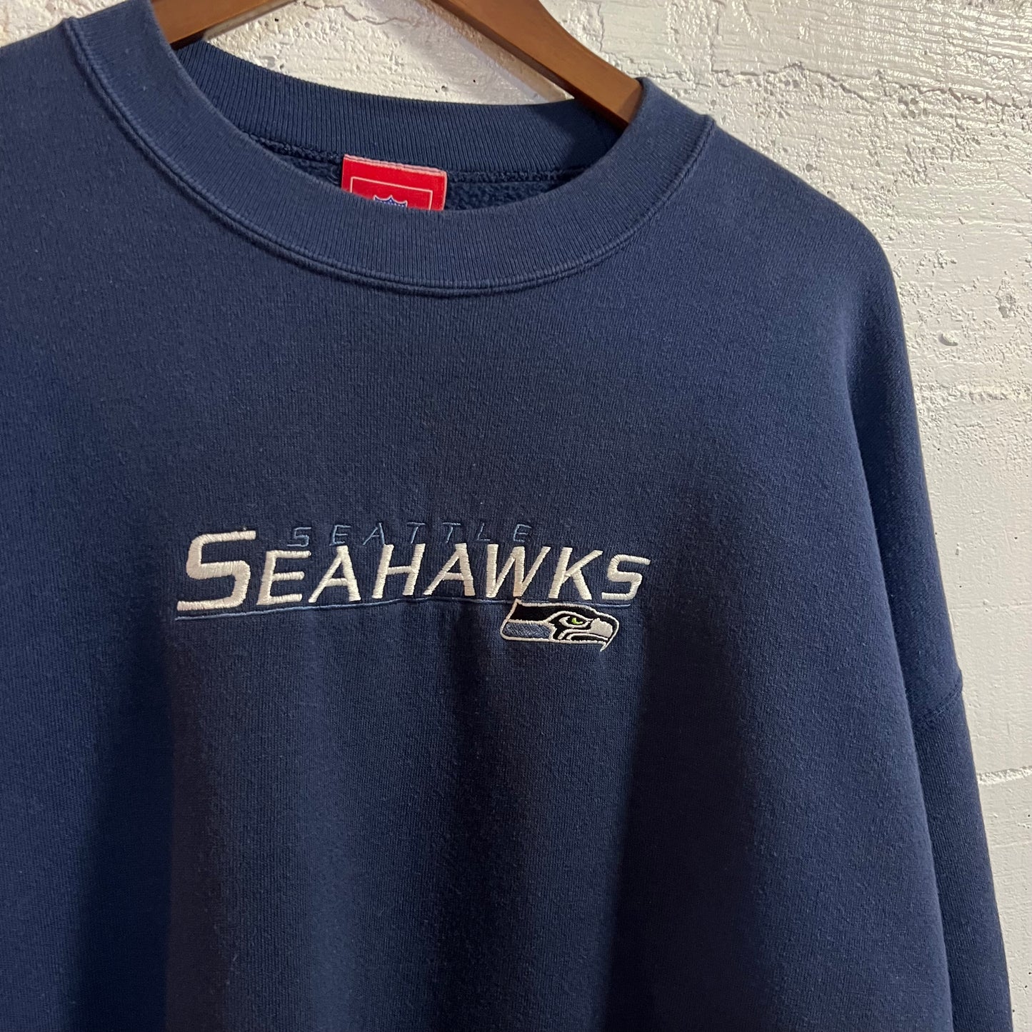 Vintage Embroidered Seattle Seahawks NFL Crewneck Sweatshirt - Size XL - Blue