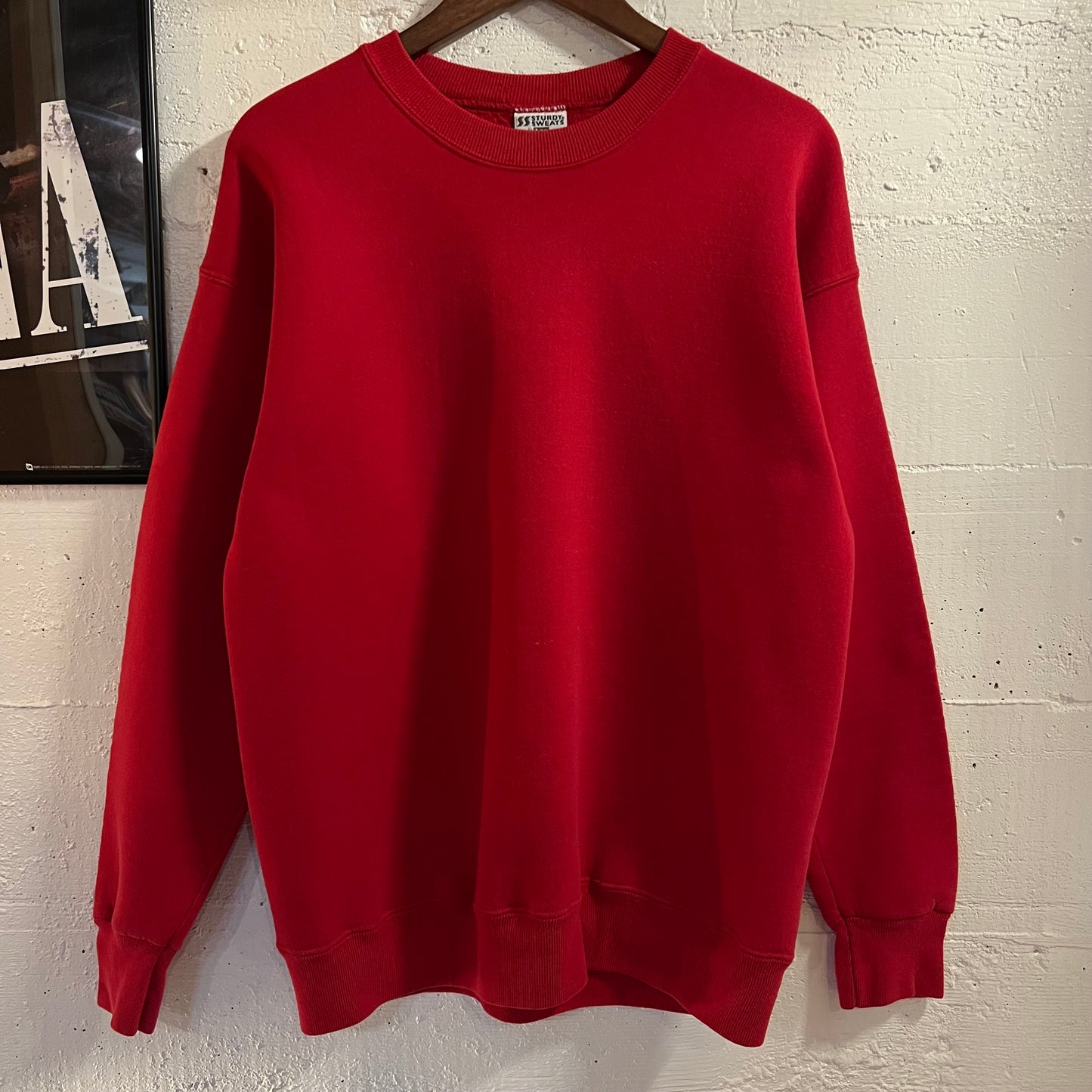 Vintage 90’s Lee Sturdy Sweats Heavyweight Blank Crewneck Sweatshirt - Size Large - Red
