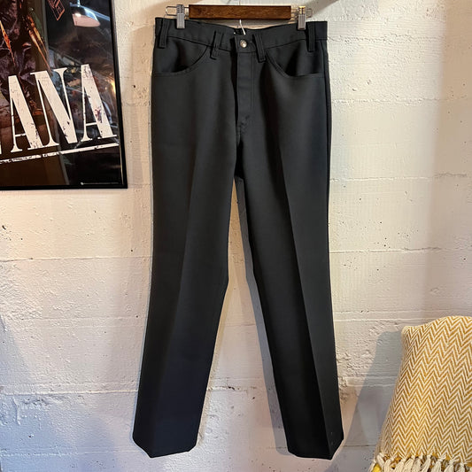 True Vintage Levi's 517 Sta-Prest Boot Cut Pleated Pants - Size 30" x 30" - Made In USA - Charcoal Gray - Talon Zipper