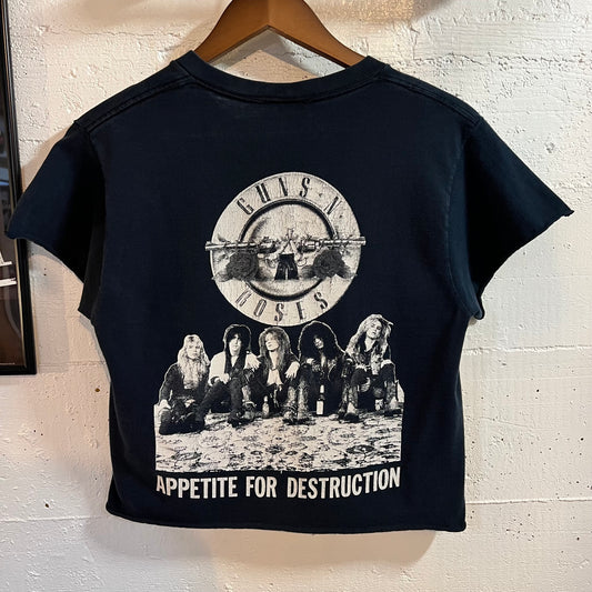 Vintage 2000’s Guns N’ Roses ‘Appetite For Destruction’ Graphic Cropped Baby Tee - Size Small - Black/Multicolor