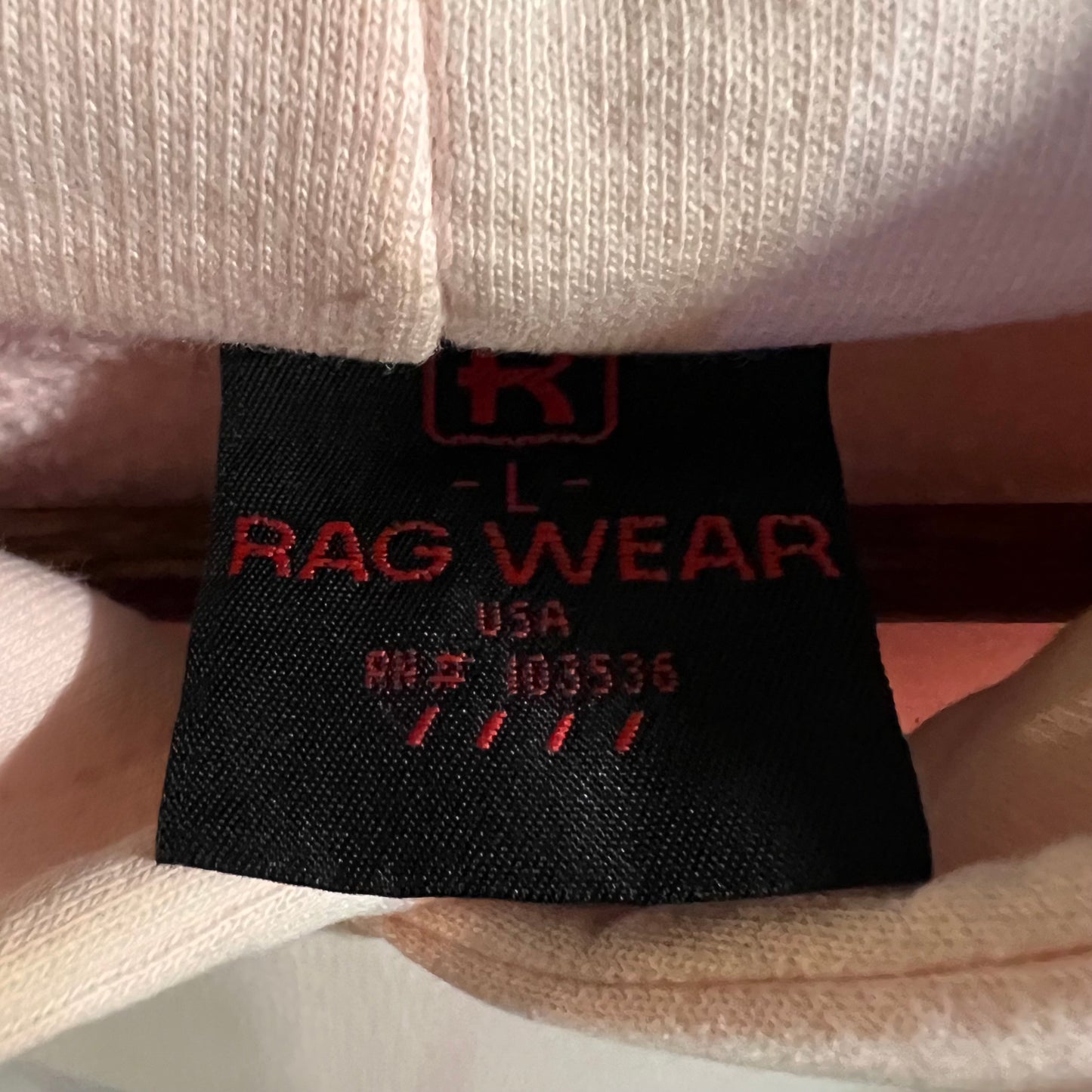 Vintage Faded Distressed Rag Wear Blank Hoodie Sweatshirt - Size Large - Pink