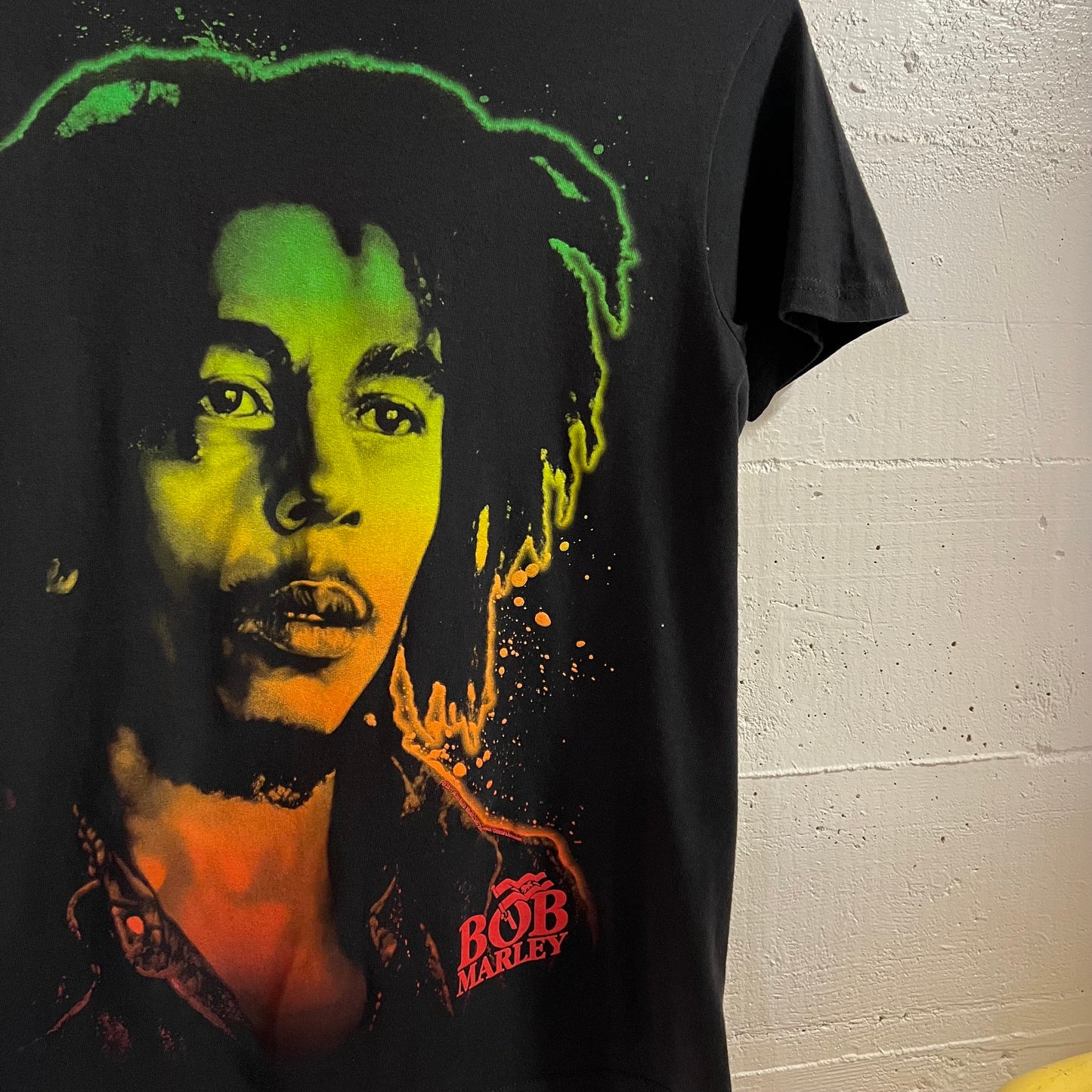 Vintage 90’s Zion Rootswear Bob Marley Large Graphic Baby T-Shirt - Size Small - Made In USA - Black/Multi/Reggae