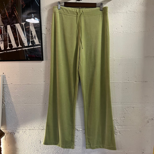 Vintage 2000’s Jones New York Sport Velour Sweatpants - Size Medium - Made In USA - Lime Green