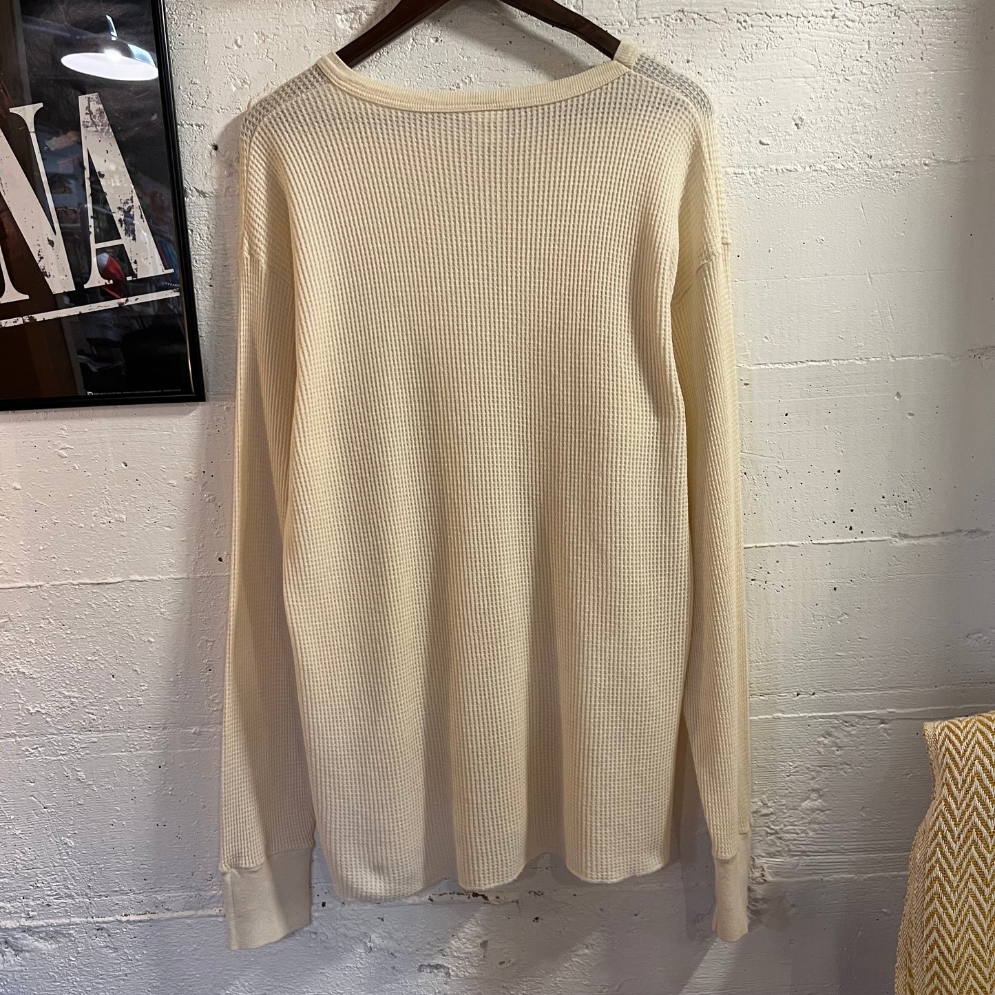Vintage 90’s Glaciers Edge Waffle Knit Long Sleeve Thermal Shirt - Size XL - Antique White