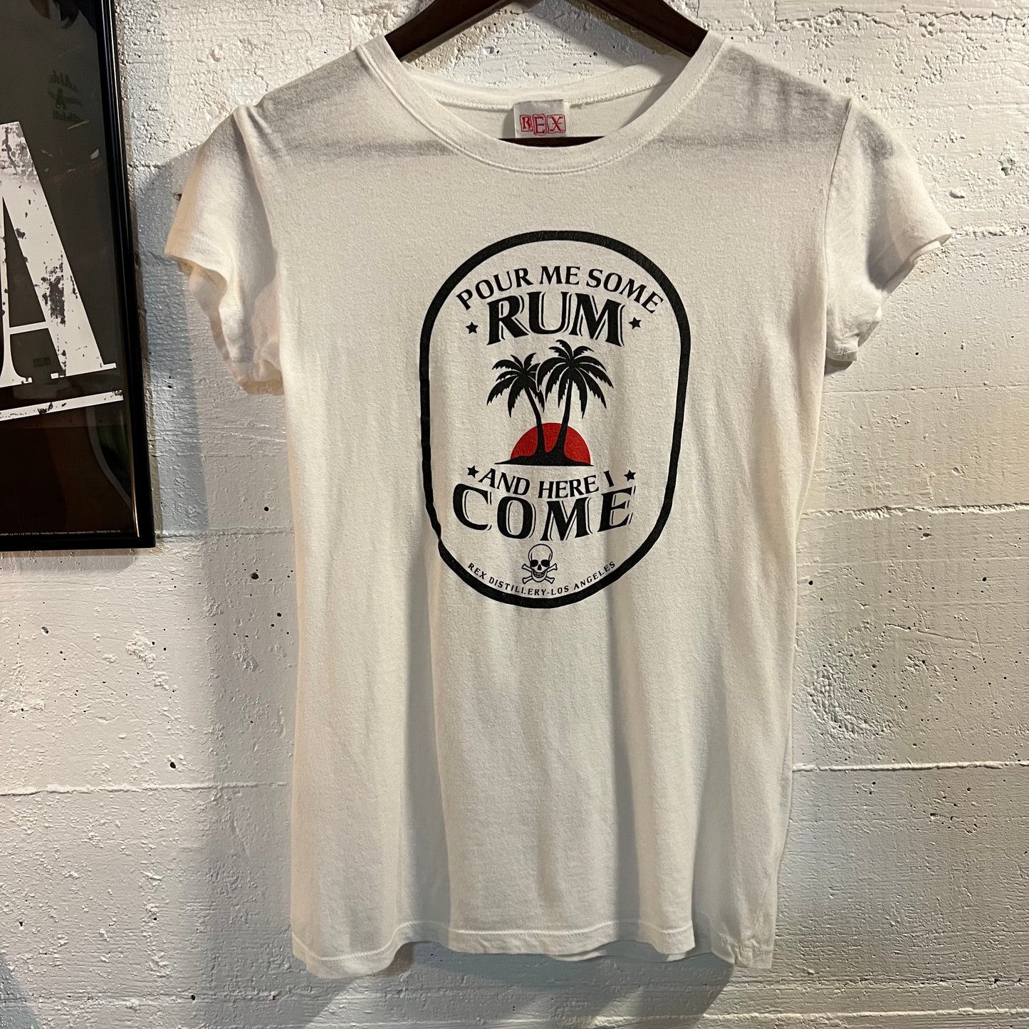 Vintage 2000's 'Pour Me Some Rum' Baby Tee - Size Medium - Made In USA - White