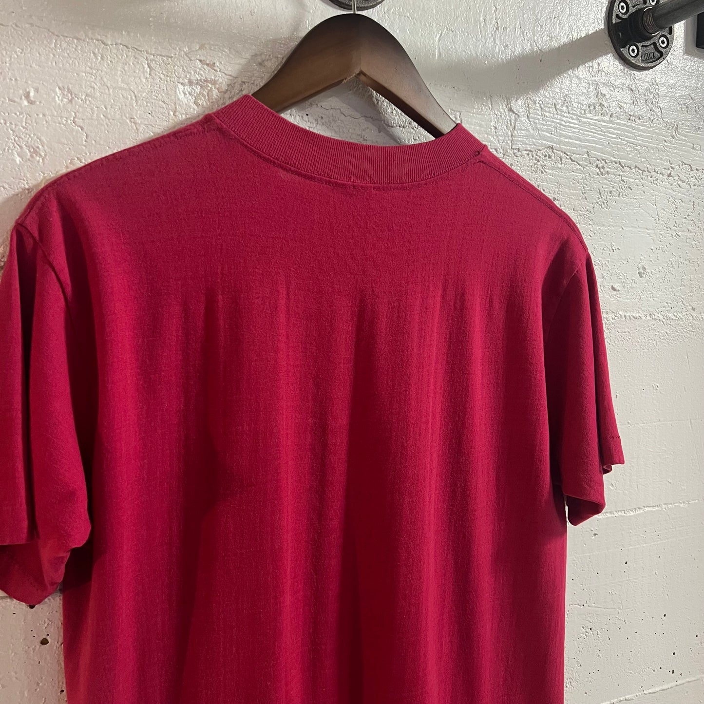 Vintage 80’s Wanna Moose Around? Vinyl Graphic Single Stitch T-Shirt - Size M/L - Reddish  Pink