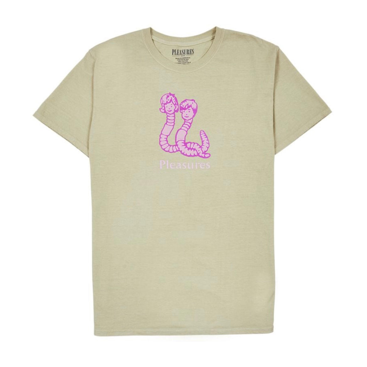 *New* Pleasures 'Mud' Pigment Dyed Graphic T-Shirt - Size Medium - Natural - 100% Cotton