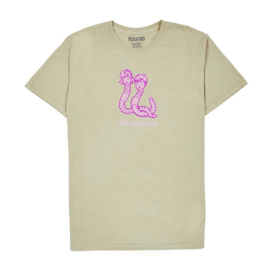 *New* Pleasures 'Mud' Pigment Dyed Graphic T-Shirt - Size Medium - Natural - 100% Cotton