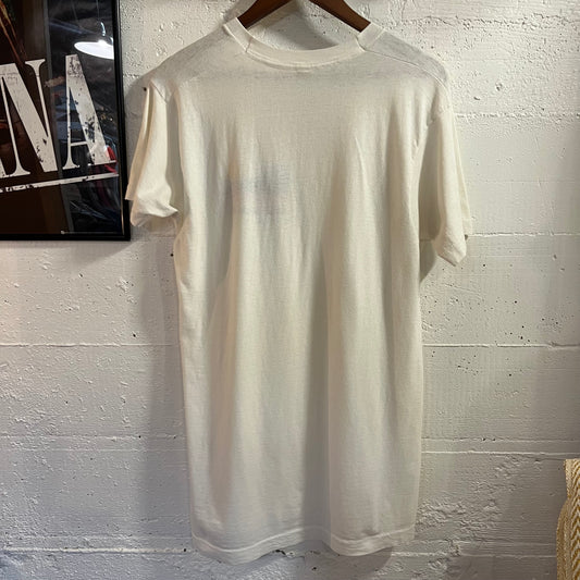 Vintage 1986 Surf Pacific Hawaii Single Stitch T-Shirt - Size Large - Made In USA - White/Multi