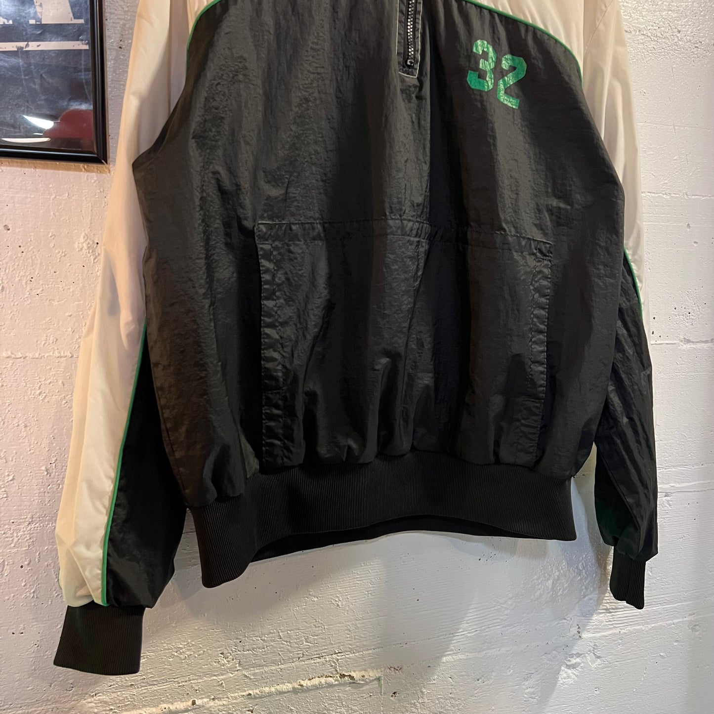 Vintage 90's Sommerfield Rainier Swimming Pullover Varsity Hooded Windbreaker Jacket - Size XXL - Made In USA - White/Green/Black