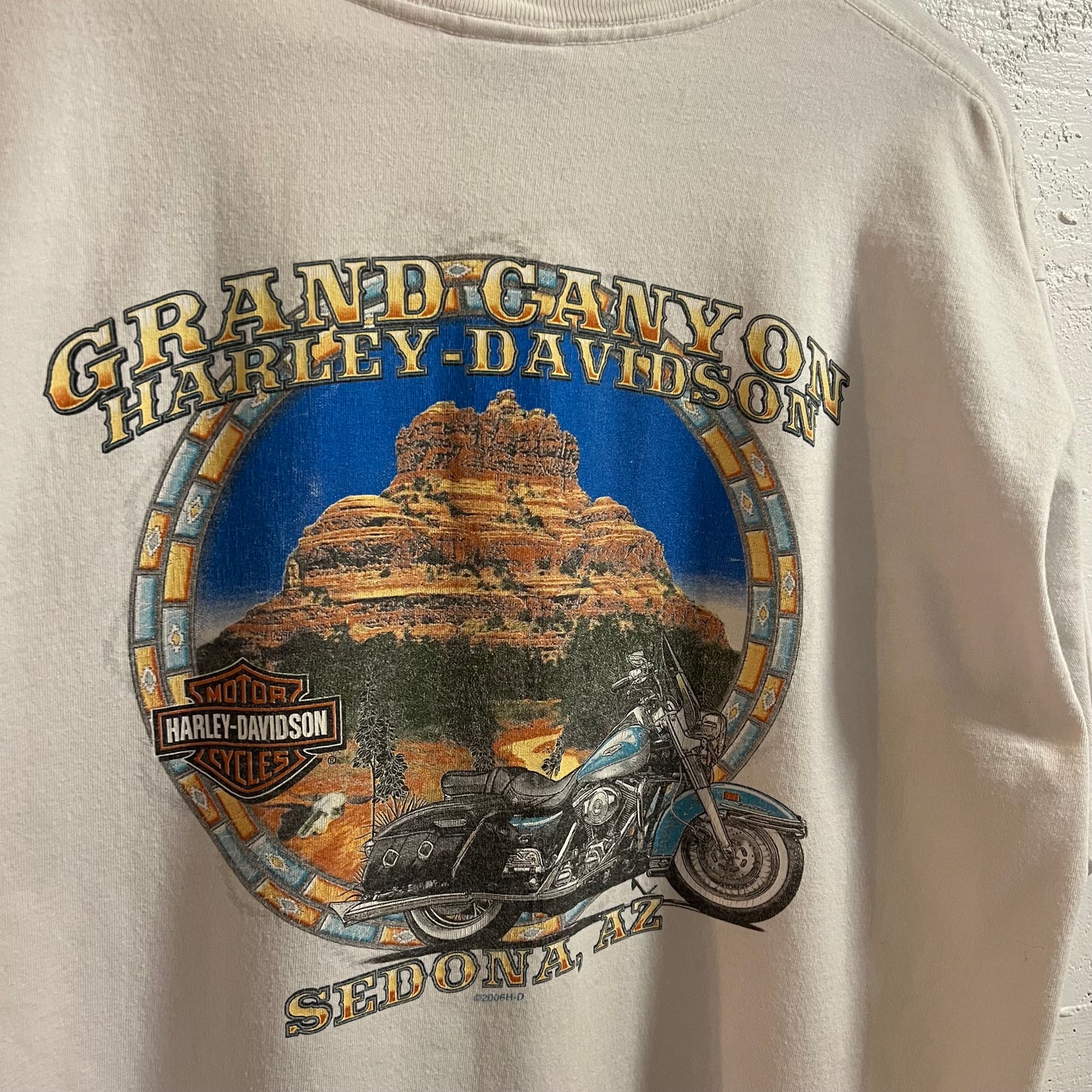 Vintage 2007 Harley Davidson Grand Canyon ‘Sedona, AZ’ Graphic T-Shirt - Size XL - Made In USA - White/Multi