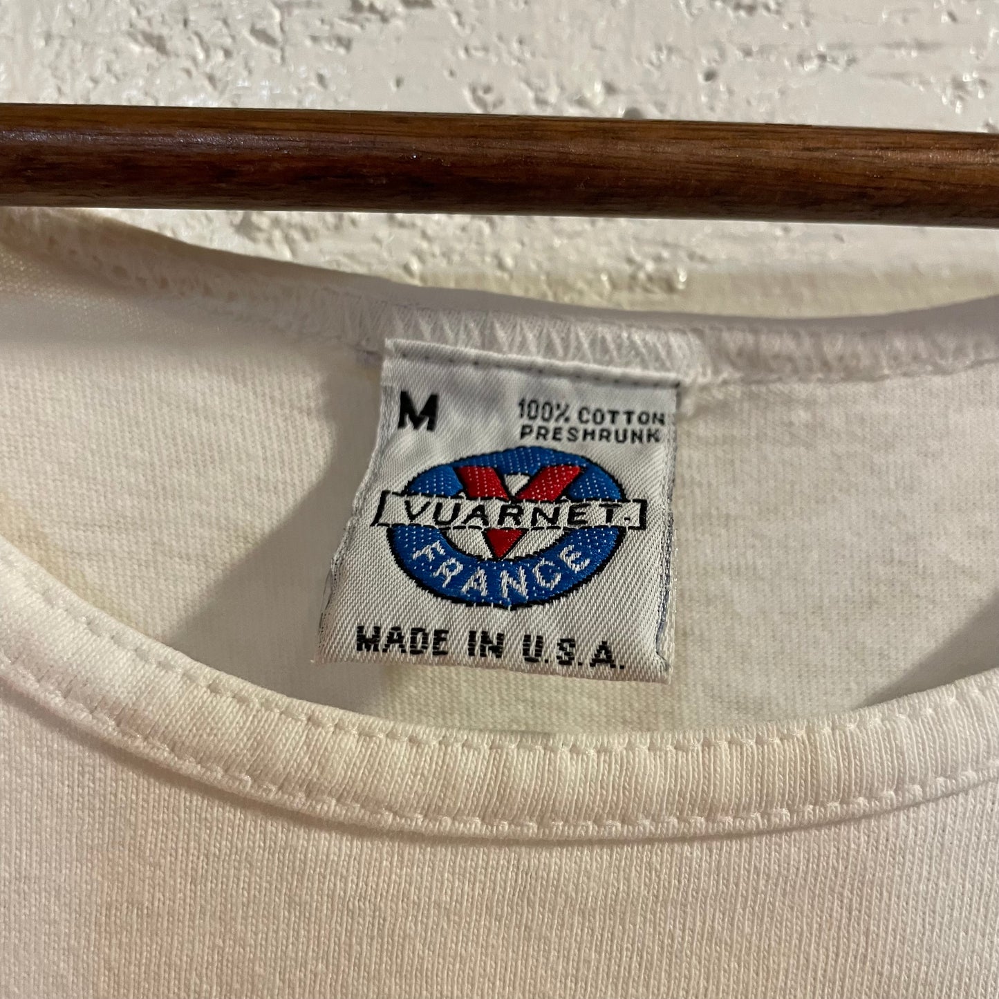 Vintage 80’s Vuarnet France Graphic Single Stitch Tank Top - Size Medium - Made In USA - White/Green/Blue/Black