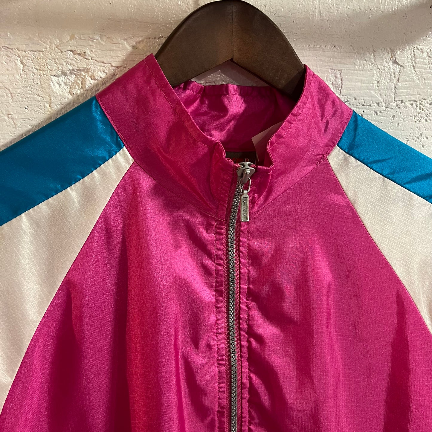 Vintage 90's Nike Cycling Half Zip Windbreaker Jacket - Size Large - Turquoise/Fuschia