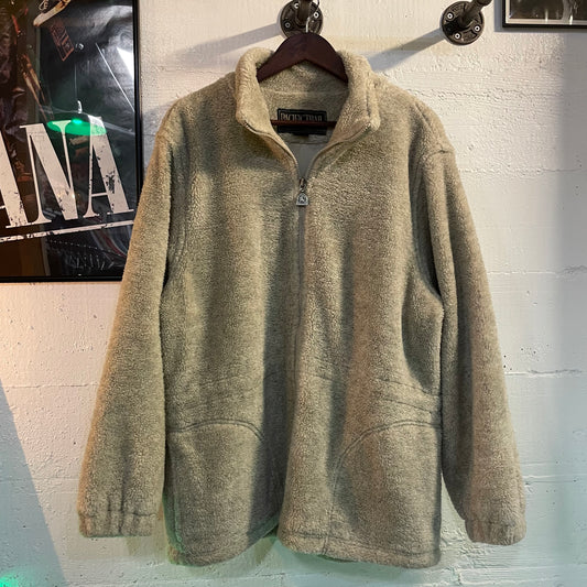 Vintage Pacific Trail Deep Pile Fleece Zip-Up Jacket - Size Medium - Beige