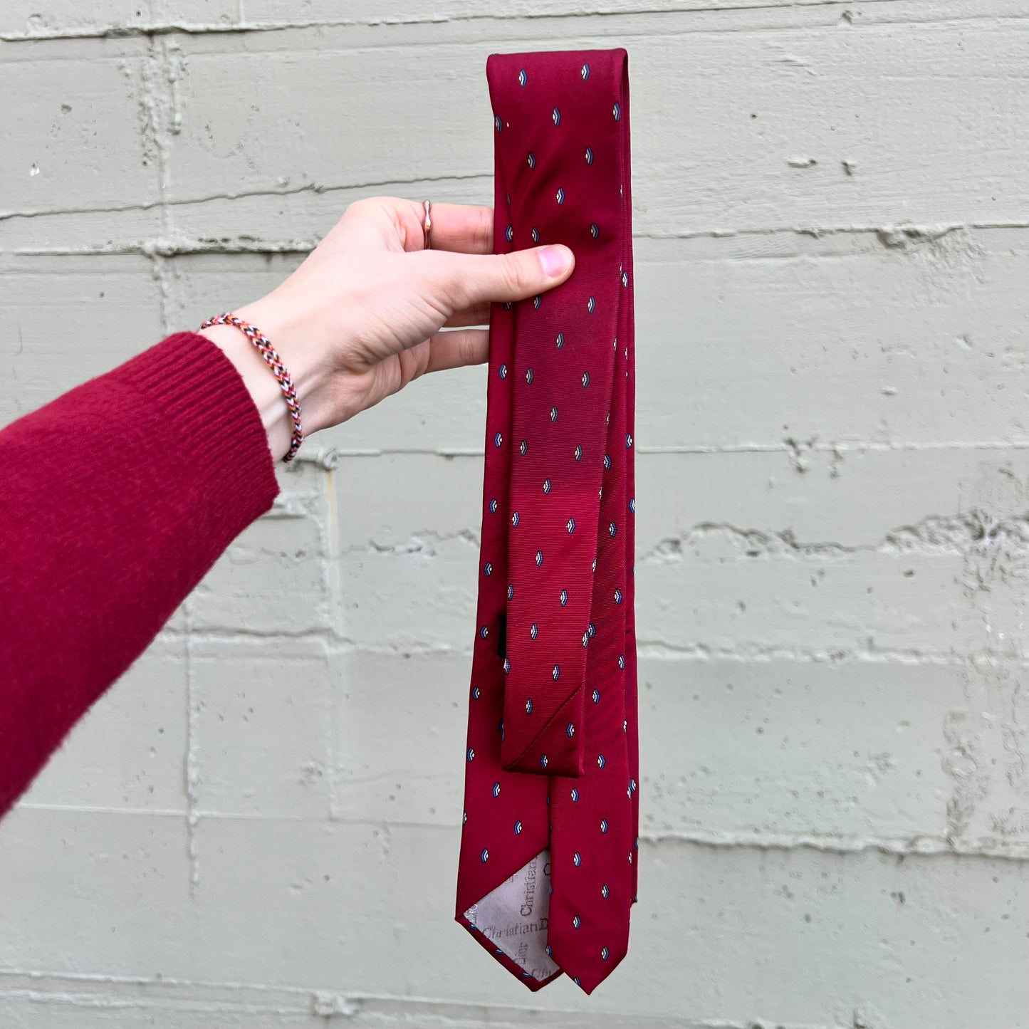 Vintage 90's Christian Dior Paris All Silk Paisley Necktie
