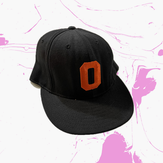 Vintage Oregon State Embroidered 'O' Snapback Hat - Made In USA - OS - Black/Orange