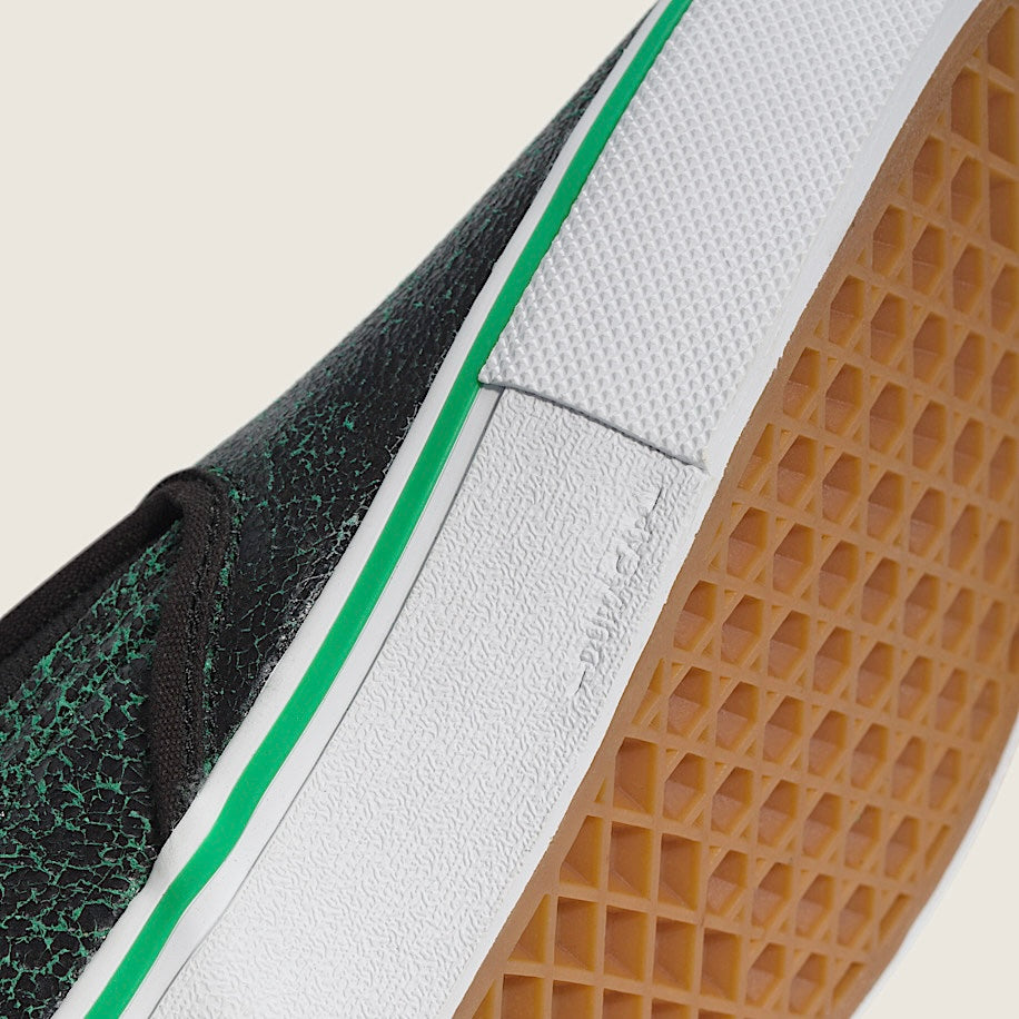 *New* Vans Skate Slip On Shoe - Size 10.5M/11.5W - Cracked Leather/Black/Green - VN000EG5YJ7