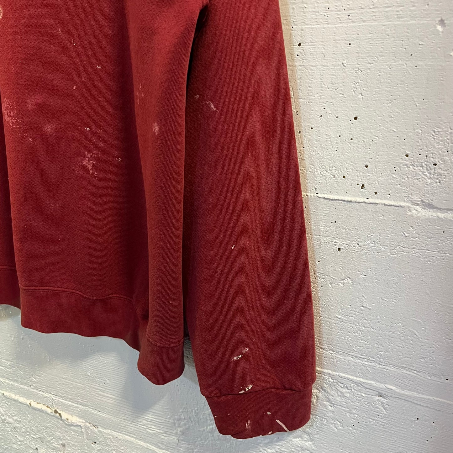 Vintage 2000's Nike Distressed Mini Swoosh Crewneck Sweatshirt - Size Medium - Maroon