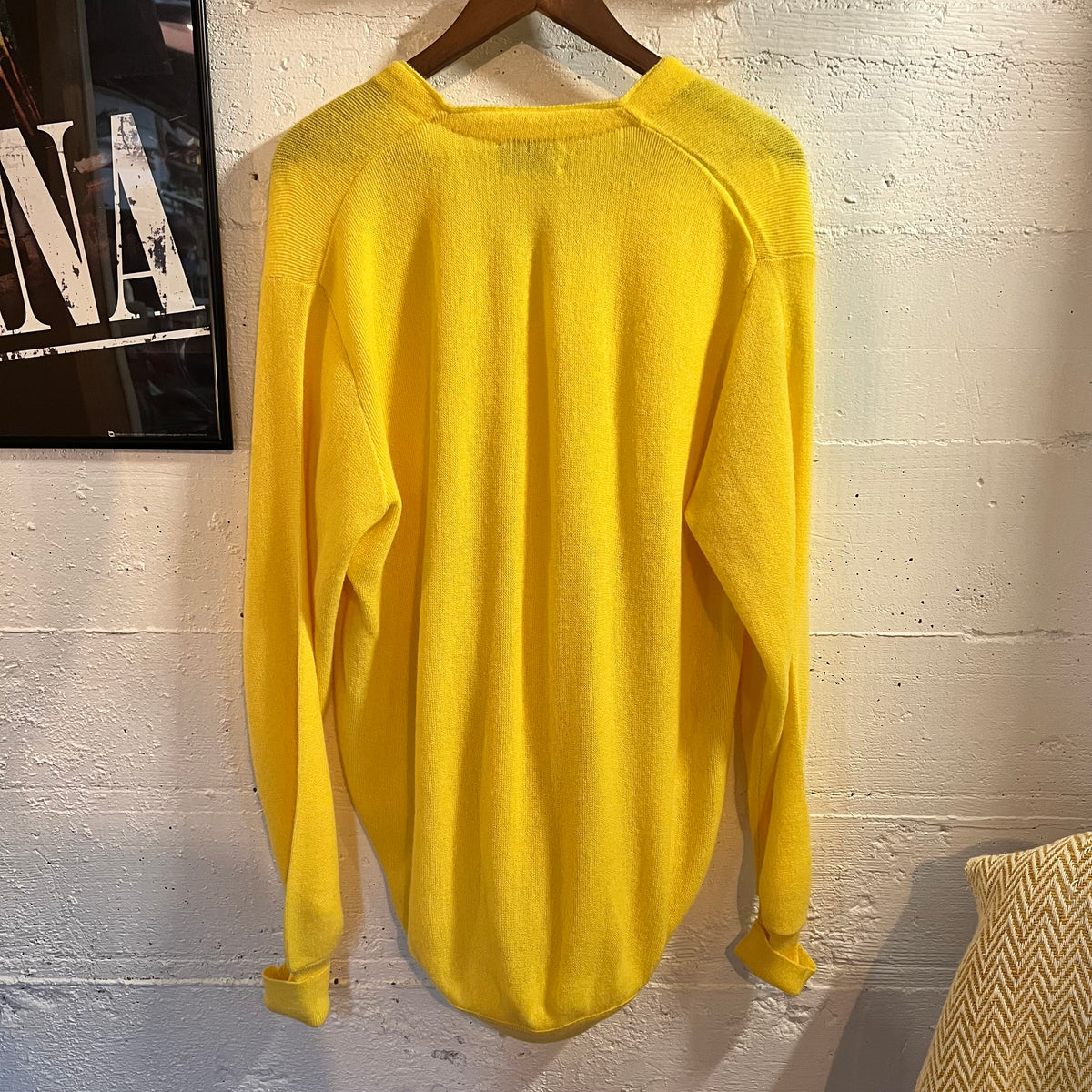 True Vintage 1960's Pickering By Kimberton Union Made Knit Cardigan Sweater - Size Large - Union Made In USA - Yellow