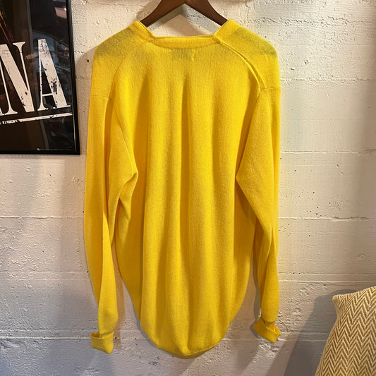 True Vintage 1960's Pickering By Kimberton Union Made Knit Cardigan Sweater - Size Large - Union Made In USA - Yellow
