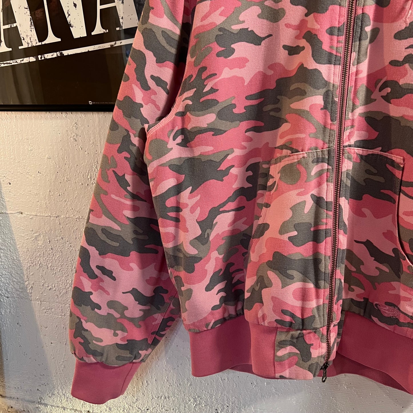 Vintage Y2K Roper Woodland Camo Zip Up Quilt Lined Jacket - Size XL - Pink/Grey